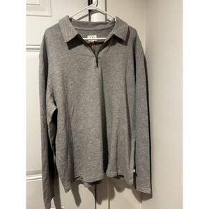 QS By S Oliver Men's Gray Zip Sweatshirt Collared NWT sz 2XL Xxl Pullover Cotton